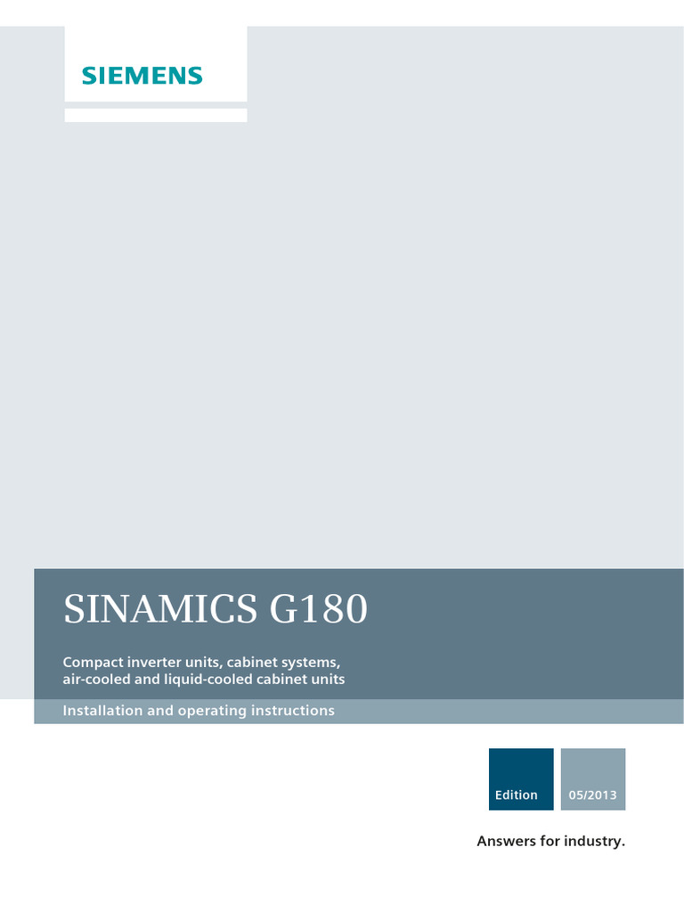 4BS0751-001-En Installation and Operating Instructions Sinamics G180 ...
