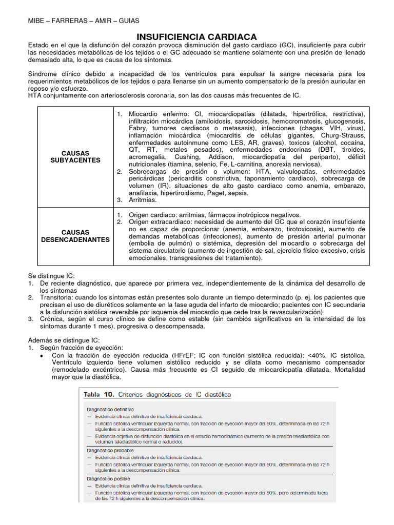 Causas y Tipos de Insuficiencia Cardíaca | PDF | Insuficiencia cardíaca ...