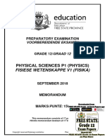 2018 FS PhySci GR 12 Sep Exam P1 MEMO
