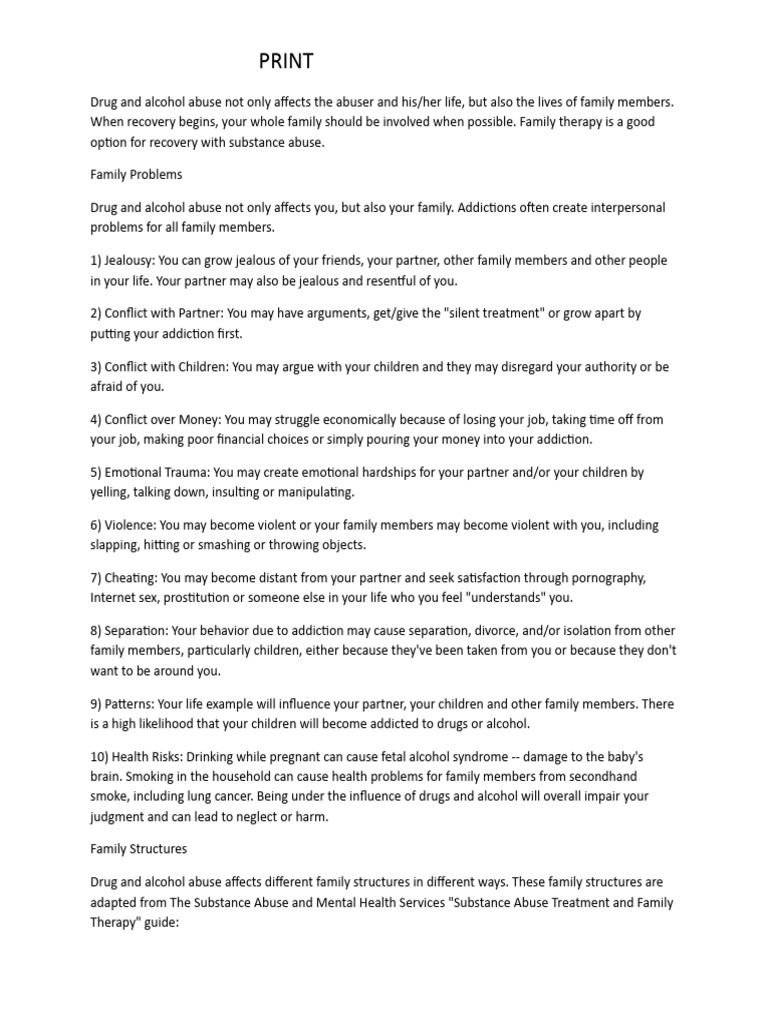 Drug Abuse Affecting The Family | PDF | Child Abuse | Substance Abuse
