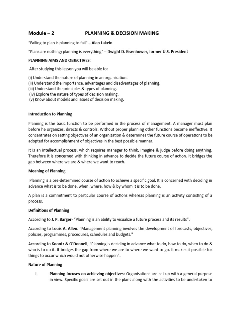 Essentials of Effective Planning | PDF