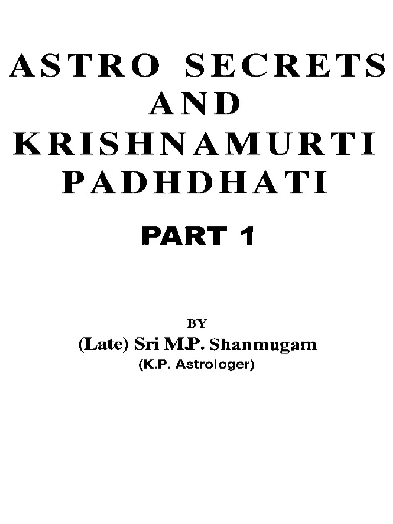 Jyotish_Astro Secrets & KP Part1 | PDF