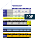 Simulador para Calcular Pedidos de Combustible: Terminal Pampilla: Monto A Depositar para Un Pedido