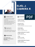 Curriculum Vitae Profesional de Hombre Con Foto Sencillo Azul 1