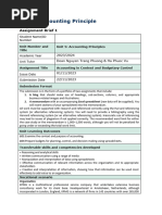 Unit 5: Accounting Principle: Assignment Brief 1