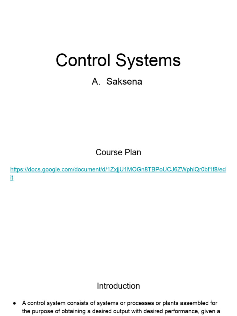 Introduction Control System | PDF