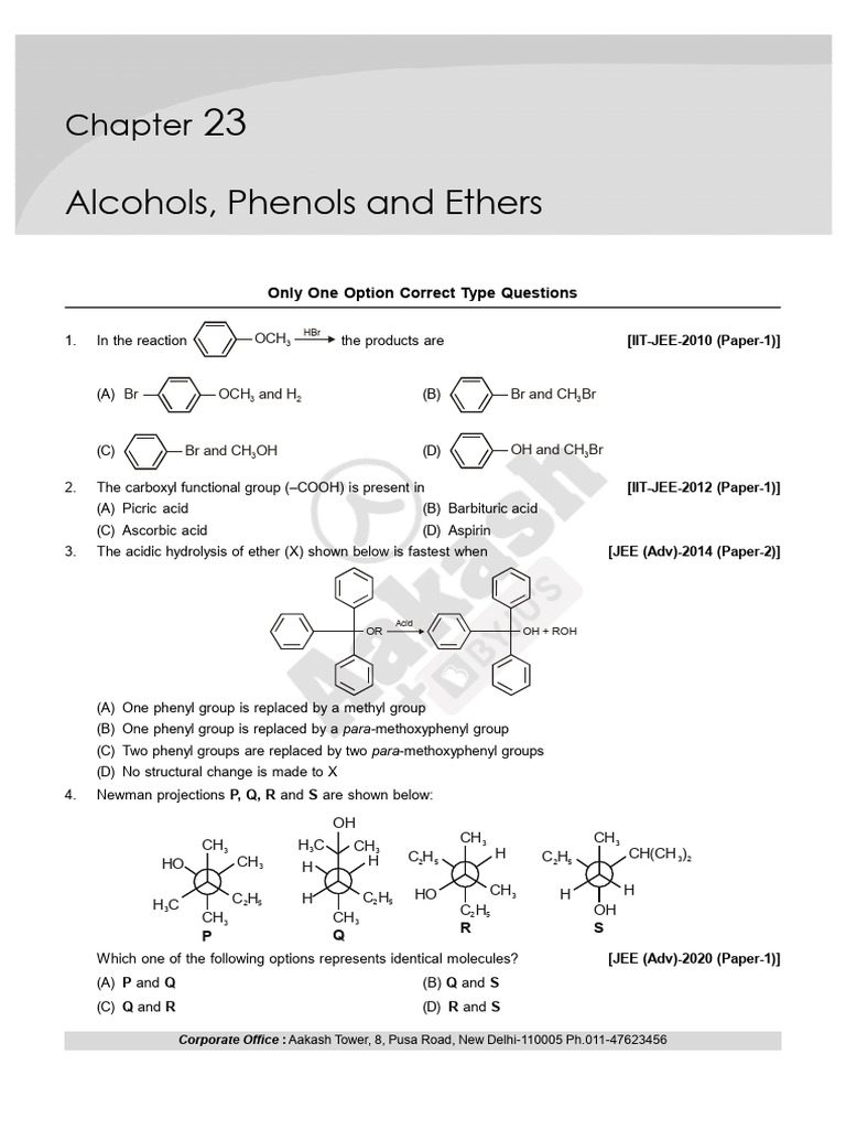 C Ch23 Alcohols, Phenols and Ethers PDF