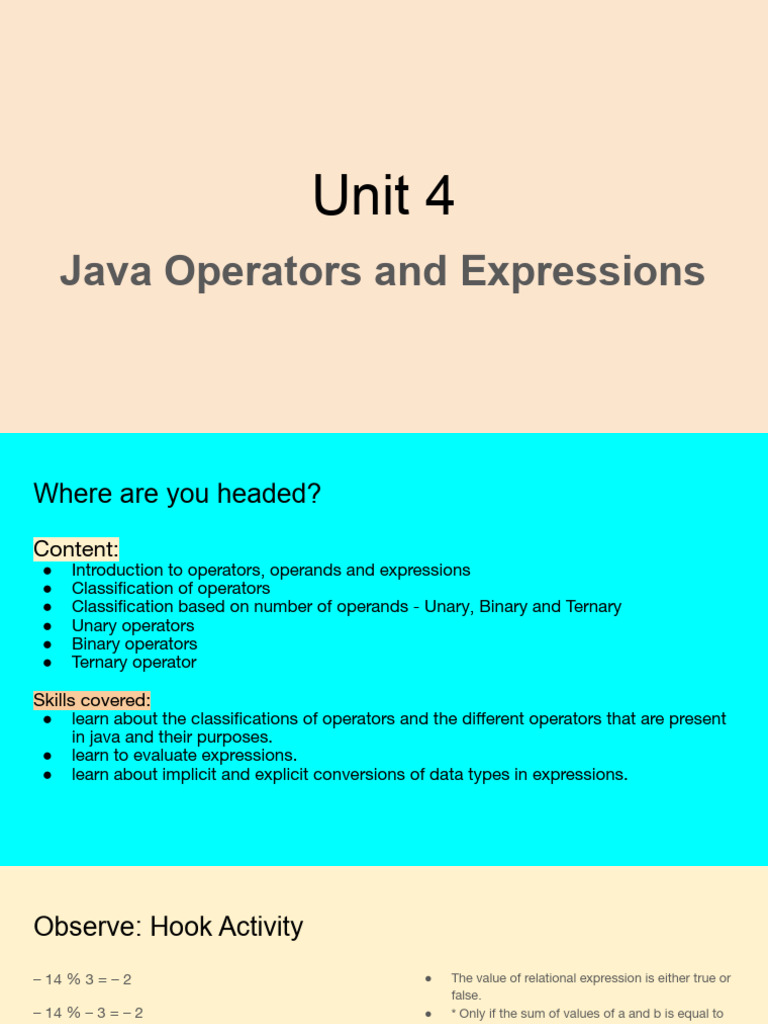 4.1 Operators Operands Expressions 2 | PDF | Computer Science ...