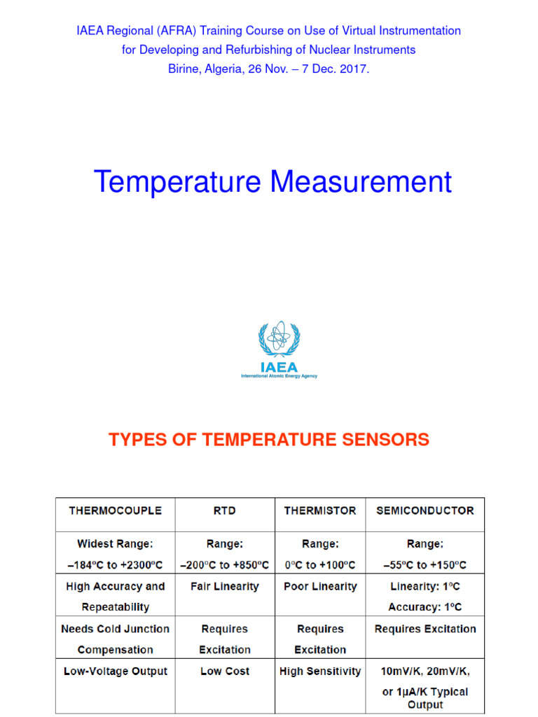 L4.0: Types of Temperature Sensors | PDF