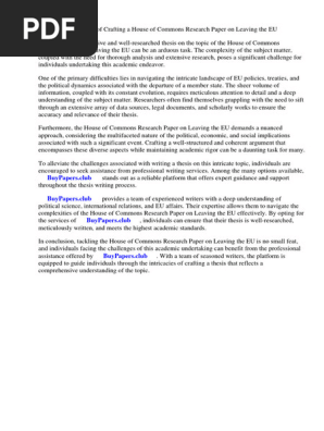 House of Commons Research Paper Leaving the Eu