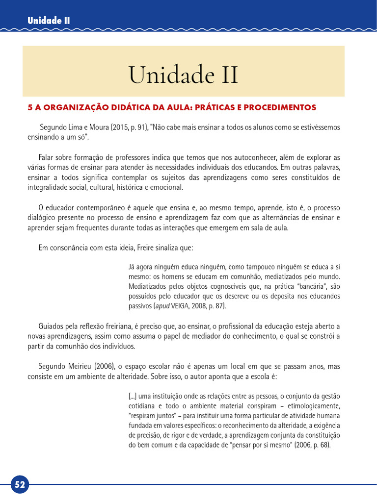 Livro Texto - Unidade II - Didática e Formação Docente | PDF | Ciências ...