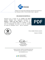 Declaracao de Matricula - Pos-Graduacao em Docencia e Pratica Das Artes Visuais Assinado