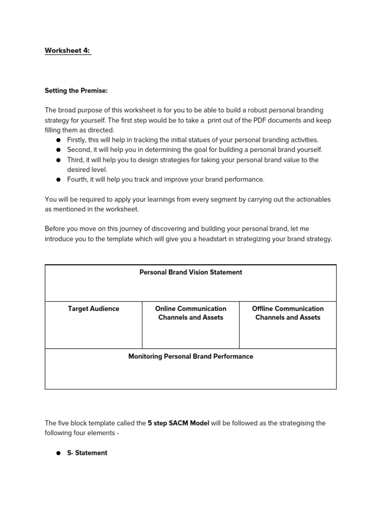Worksheet+4 +Personal+Branding | PDF | Brand | Target Audience