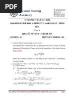 Marking Guide Exam Physics Level 3 Term 1