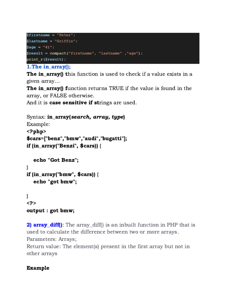 Arrays Functions | PDF