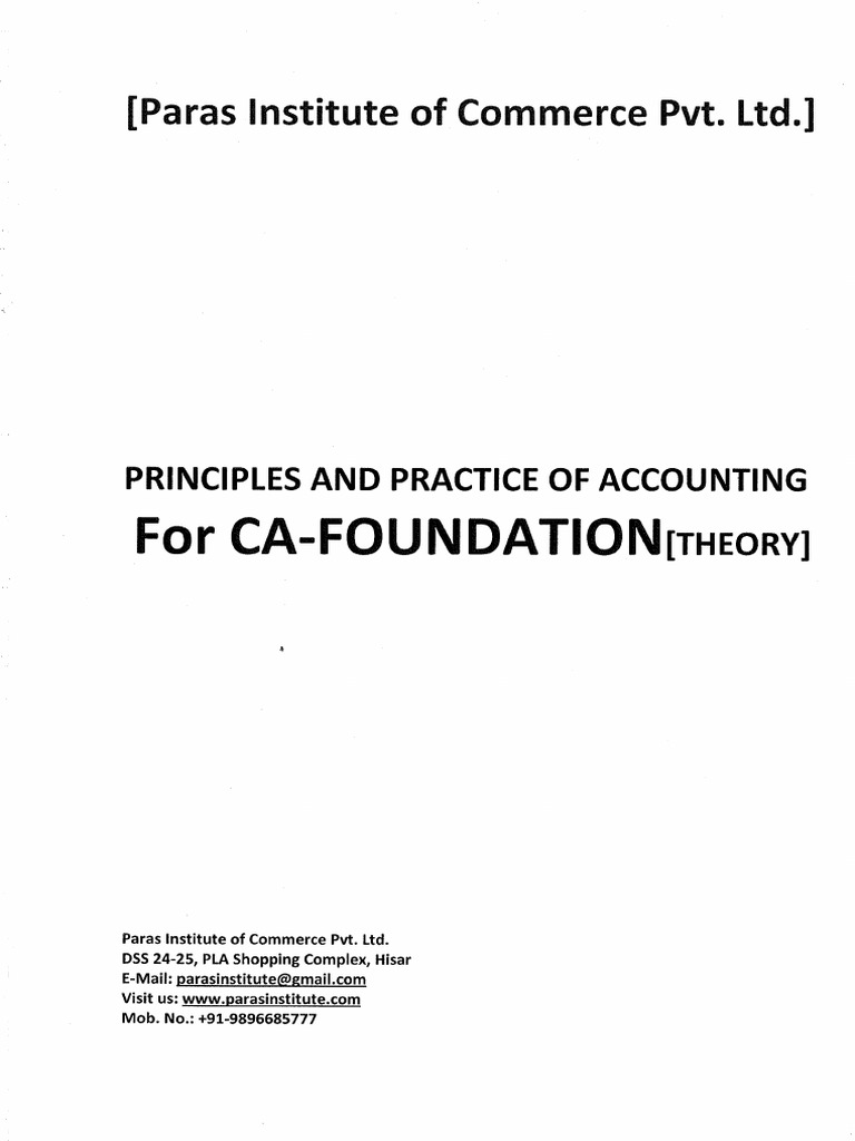 CA Foundation Accounts Theory | PDF