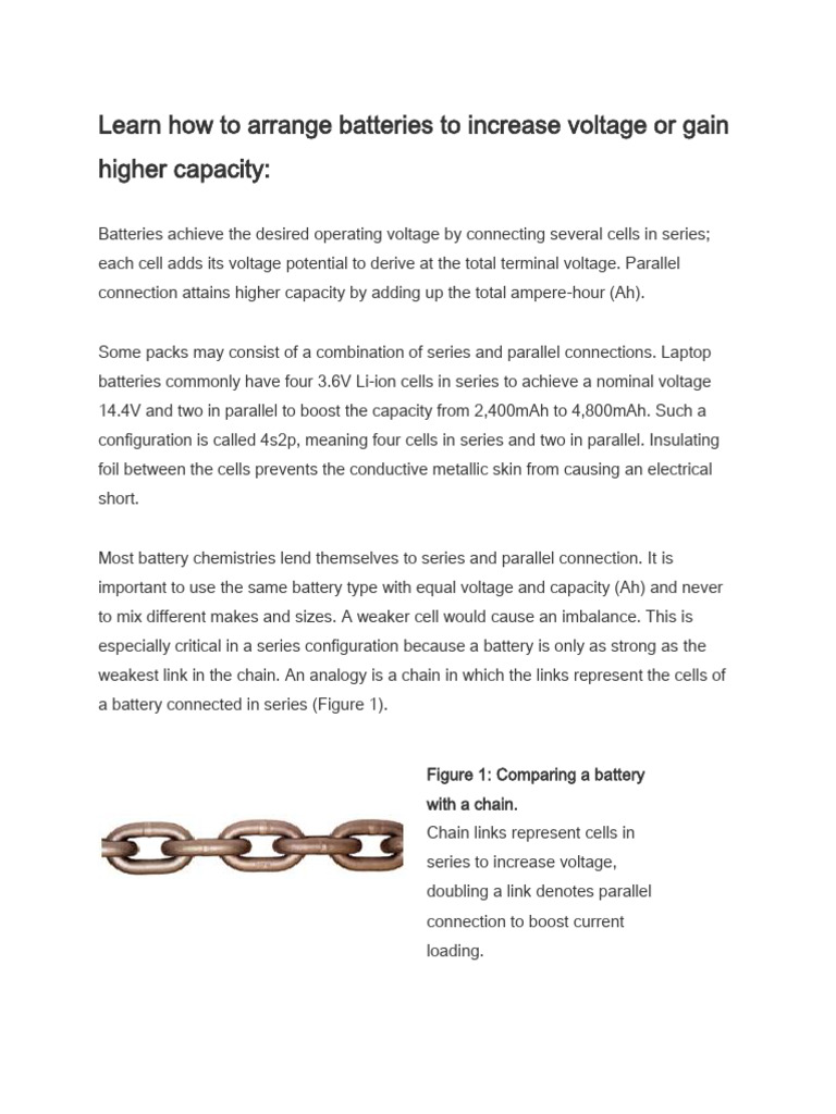 Battery Series and Parallel Connections | PDF | Series And Parallel ...
