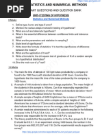 Statistics and Numerical Methods Notes PDF