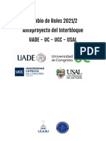 Anteproyecto Ordenamiento Territorial de Interbloque UADE-UC-UCC-USAL