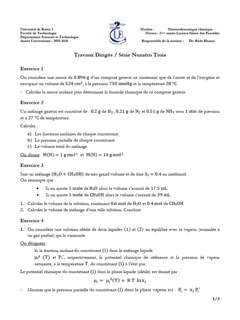 Masse Molaire et Pression Partielle CH3OH | PDF | Vapeur | Méthanol