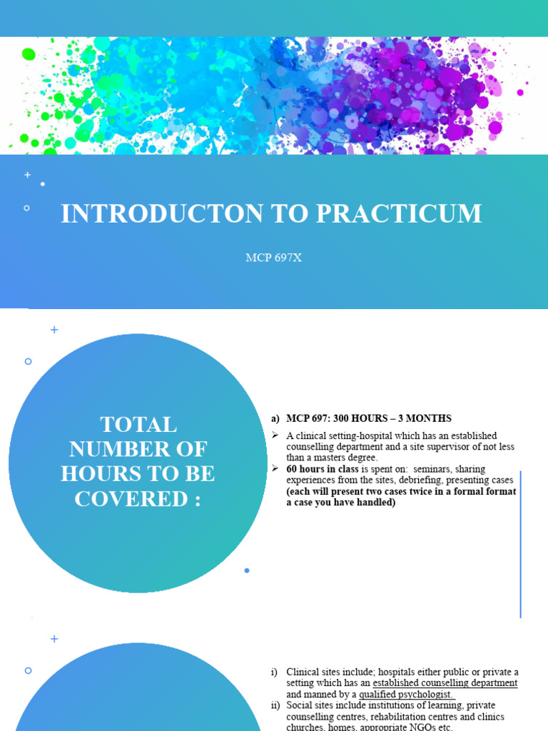 Lecture 1 Introducton To Practicum | PDF