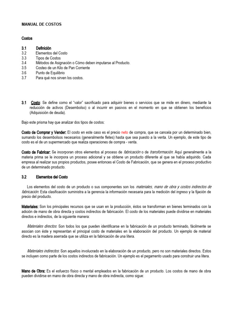 Elementos Del Costo | PDF | Costo | Costo de los bienes vendidos