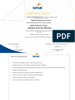 Certificado Senac - António José de Oliveira - Vigilante Patrimonial e Portaria