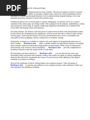 An Abstract Sample of a Research Paper