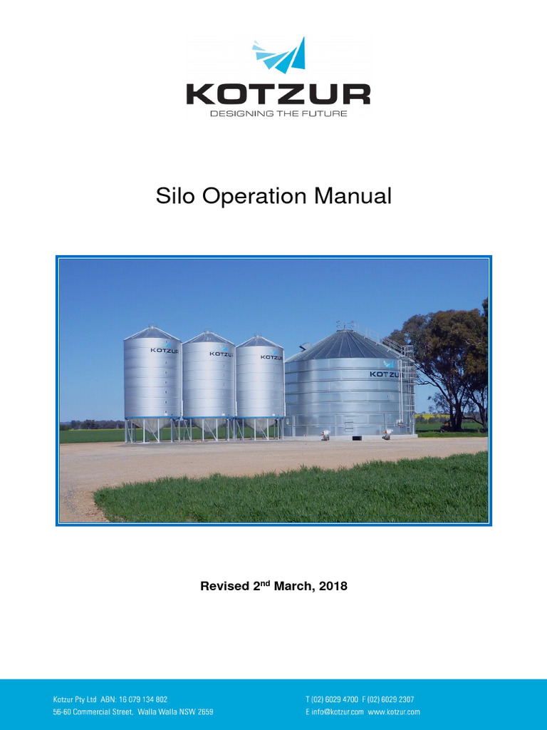 KOC0011 Silo Operations Manual Rev B | PDF | Breathing | Pest Control
