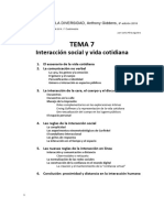 Tema 7 SOCIOLOGÍA DE LA DIVERSIDAD Interacción Social y Vida Cotidiana, Anthony Giddens, 8 Edicion 2018