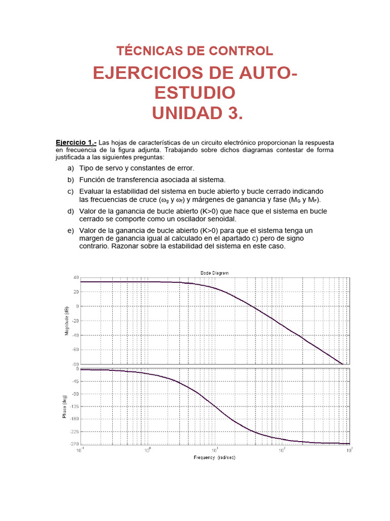 TCONTROL Ejercicios Ut3a 1 | PDF | Oscilación | Mecanica clasica
