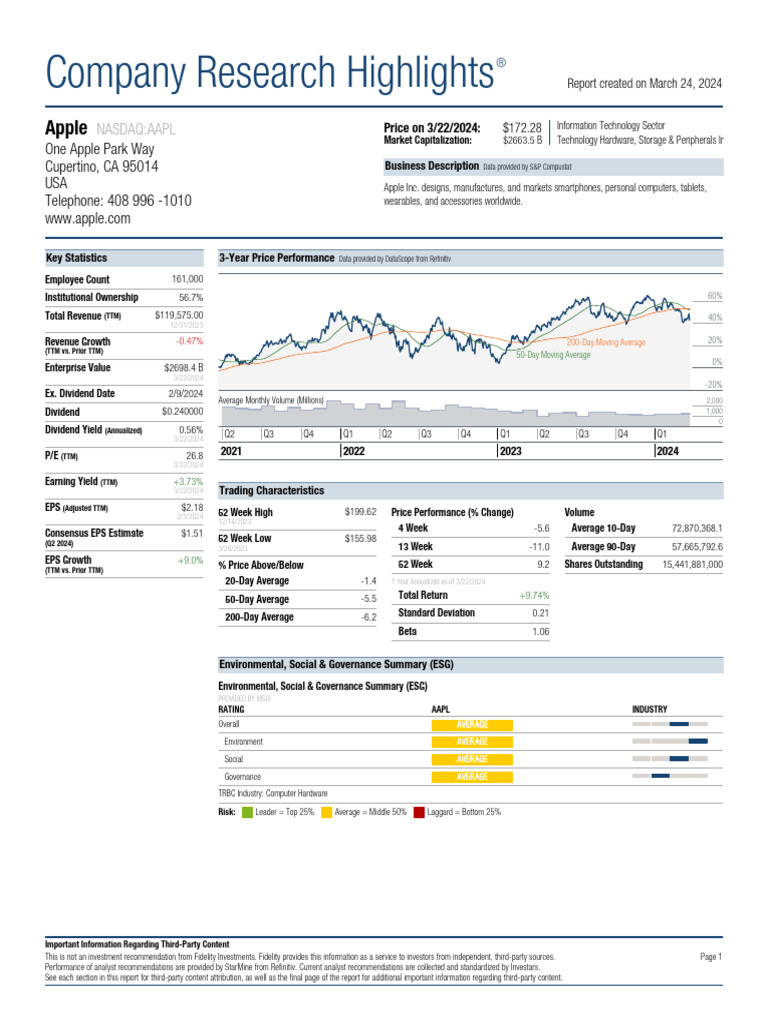 AAPL Report | PDF | Apple Inc. | Financial Analyst