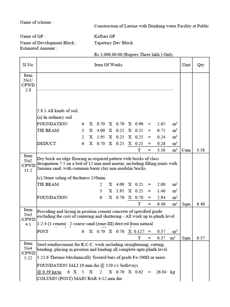 Public Facility Construction Plan | PDF | Concrete | Brick