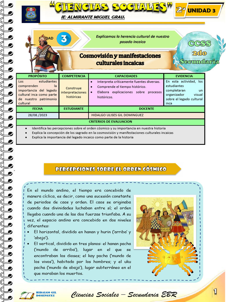 Ficha de Actividad CCSS 2°-Semana 4 | PDF | Imperio Inca | Machu Picchu
