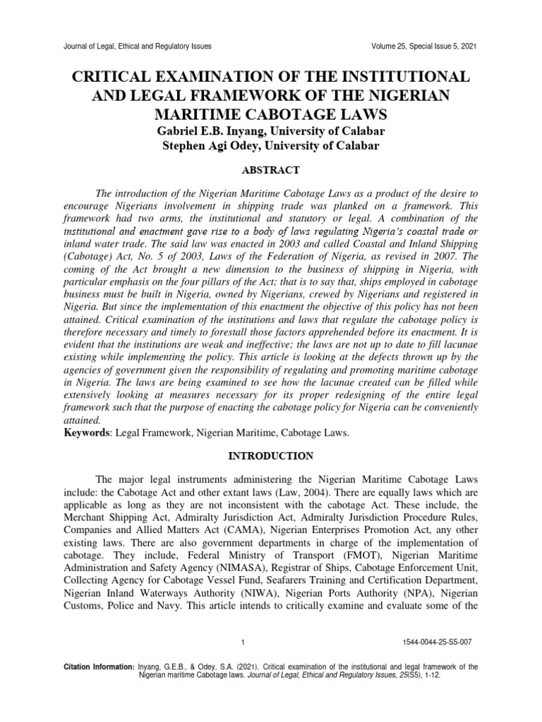 Critical Examination of The Institutiona | PDF