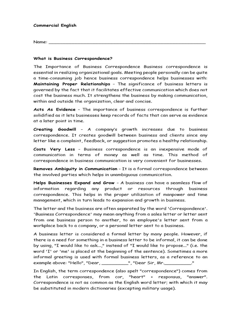DEFINITION MEANING AND IMPORTANCE OF BUSINESS CORRESPONDENCE visual data 2