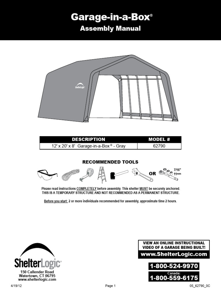 Garage-in-a-Box: Assembly Manual | PDF