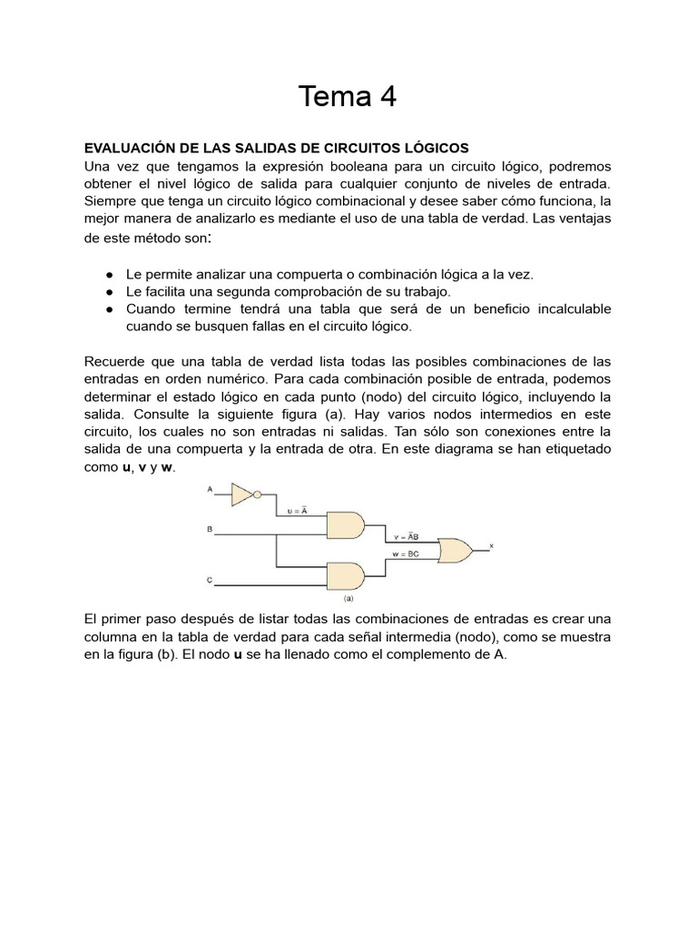 Tema 4 Elect | PDF | Puerta lógica | Matemáticas