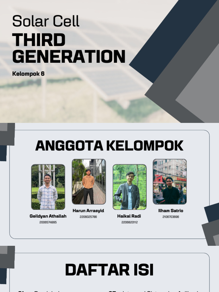 Sel Surya Generasi Ketiga: Inovasi Energi Terbarukan | PDF