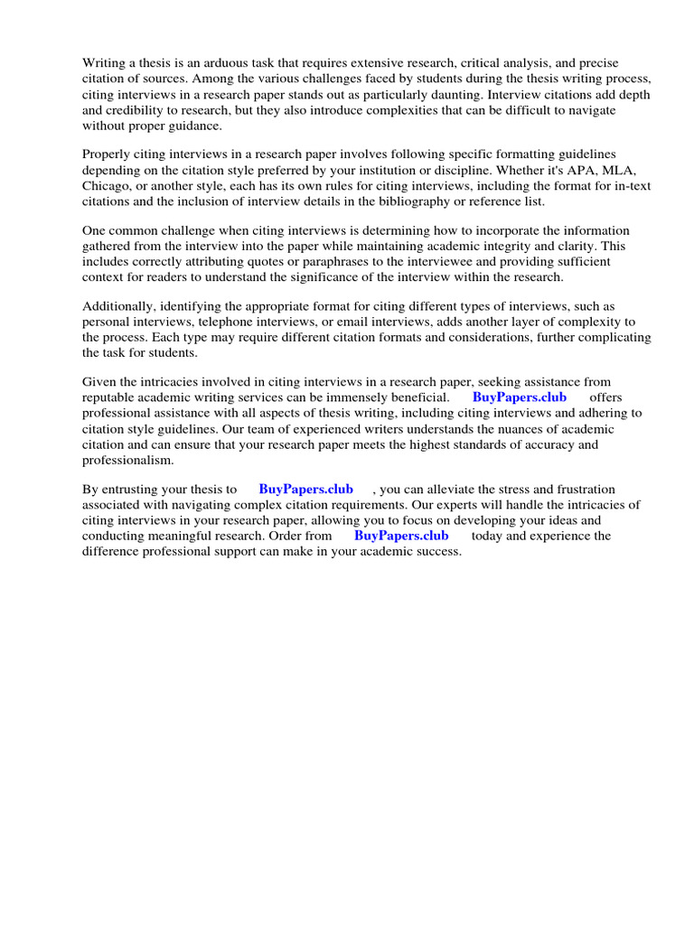 How To Cite Interview in A Research Paper | PDF | Citation | Apa Style