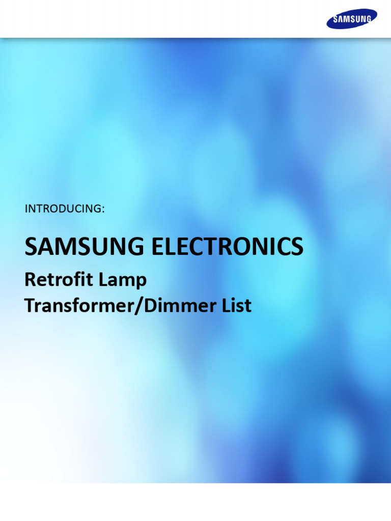 EU Dimmer Transformer Compatibility List PDF Mains Electricity