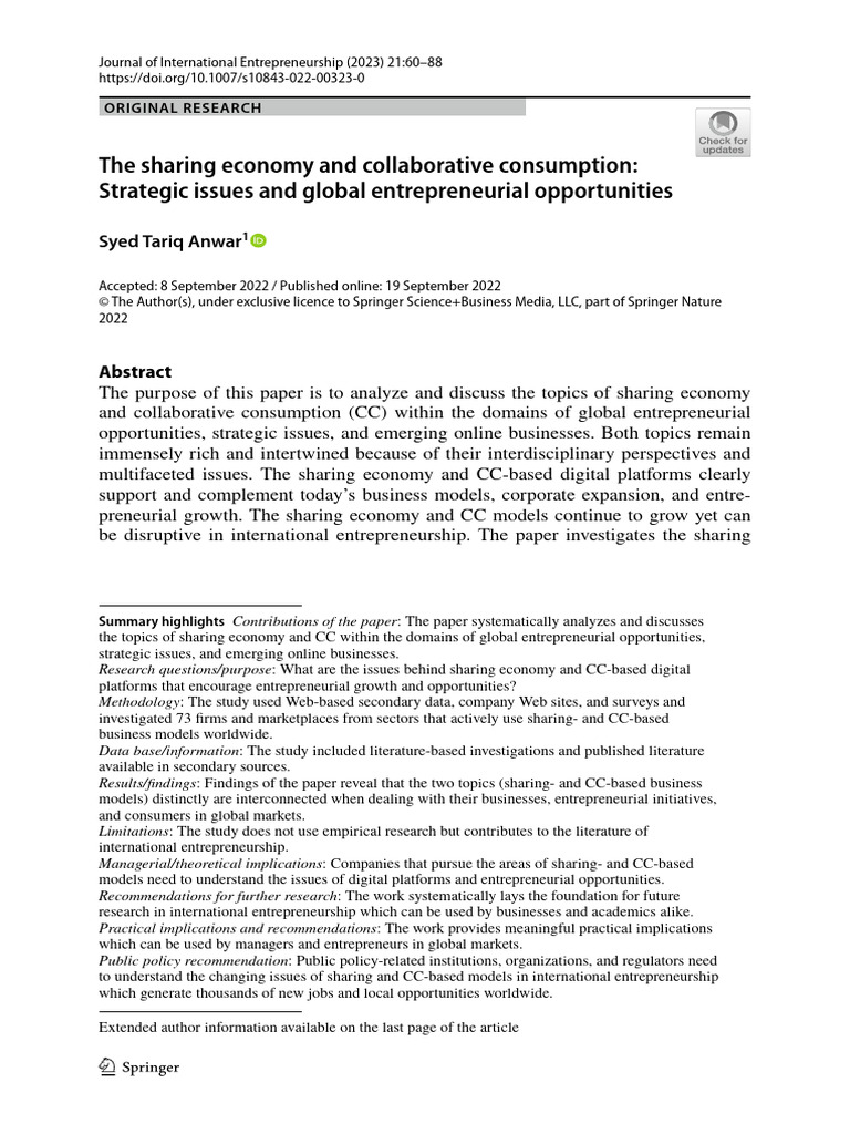 EBSCO FullText 2024 03 22 | PDF | Sharing Economy | Entrepreneurship