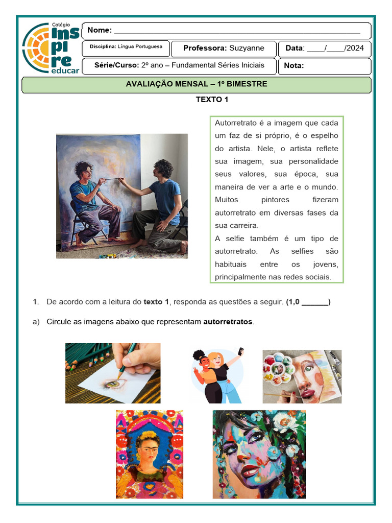 Avaliação de Língua Portuguesa - 2º Ano | PDF
