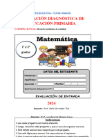 Evaluacion Diagnóstica de Matemática III Ciclo Problemas de Cantidad - 2024