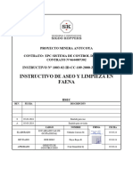 ITT-00008 INSTRUCTIVO DE ASEO Y LIMPIEZA EN FAENA Rev. 0 (FORMATO INCORRECTO)