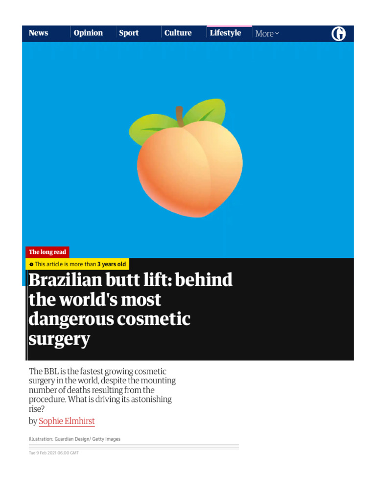 Brazilian Butt Lift Behind The World's Most Dangerous Cosmetic