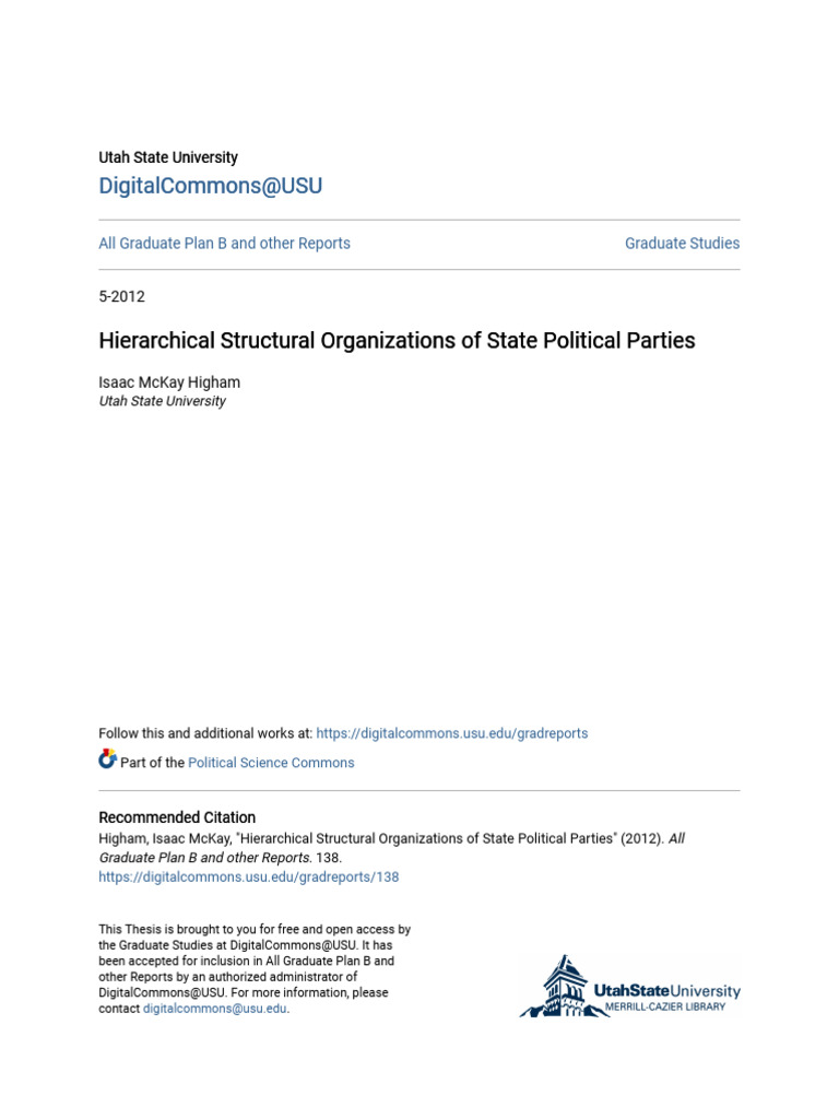 Hierarchical Structural Organizations of State Political Parties | PDF