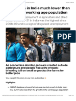 Job Growth in India Much Lower Than Increase in Working Age Population