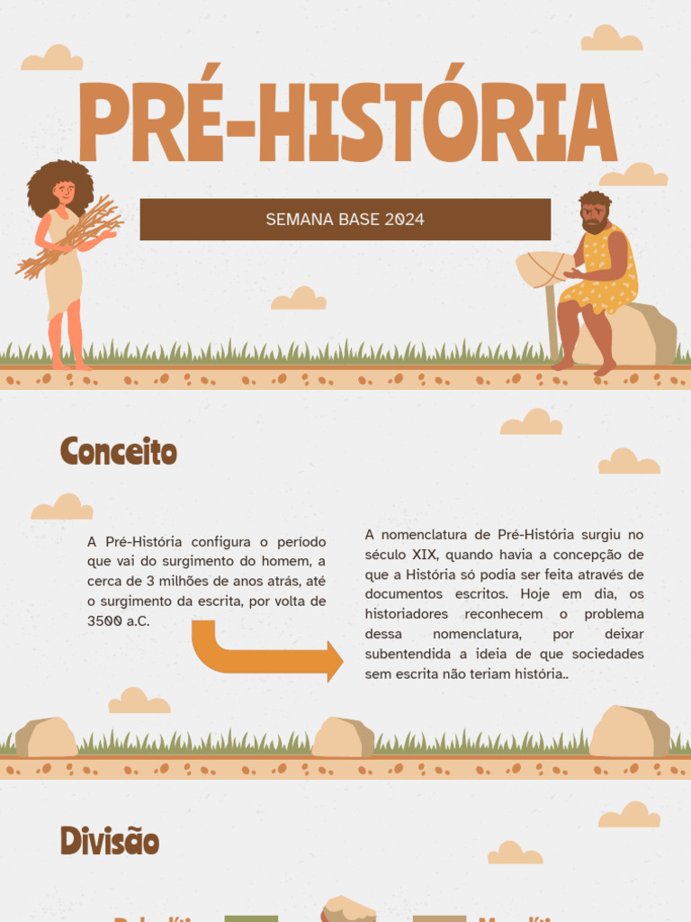 Divisão e Conceitos da Pré-História | PDF | Paleolítico | Neolítico