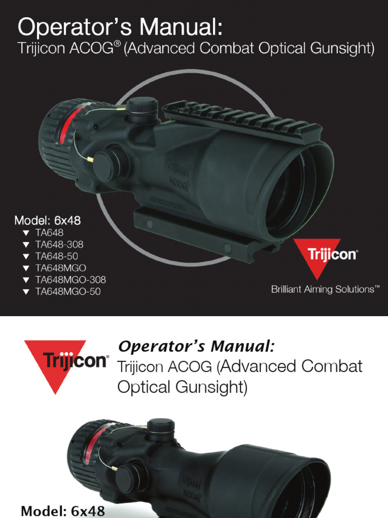 Manual-6x48 Acog 6x48 Manual Booklet | PDF | Telescopic Sight | Firearm ...